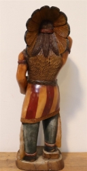 Afbeeldingen van Vintage Houten 'Cigar Store Indian' - Handgesneden Beeld - 93 cm