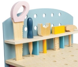 Image de Peuter Werkbank Hout pastel - 100% FSC - BigJigs - Vanaf 3 jaar