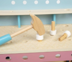 Image de Peuter Werkbank Hout pastel - 100% FSC - BigJigs - Vanaf 3 jaar
