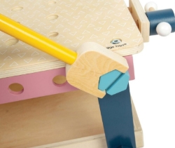 Image de Peuter Werkbank Hout pastel - 100% FSC - BigJigs - Vanaf 3 jaar