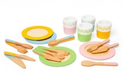 Bild von Dinner Servies Set-voor-4 hout FSC 100% - Bigjigs - 18mnd+