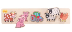 Afbeeldingen van Bigjigs Houten Puzzel Boerderij - Grote Stukken - 1jr+