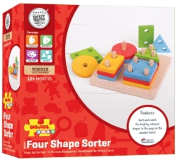Picture of Houten Vier Vormen en Kleuren sorteerder - Bigjigs - vanaf 1 jaar