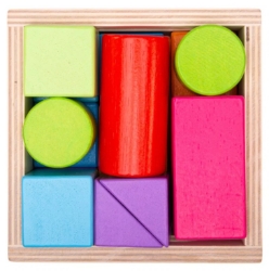 Picture of Eerste Houten Blokkenset Kleurig - Bigjigs - vanaf 1 jaar
