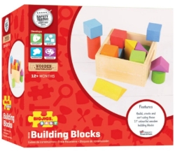 Picture of Eerste Houten Blokkenset Kleurig - Bigjigs - vanaf 1 jaar
