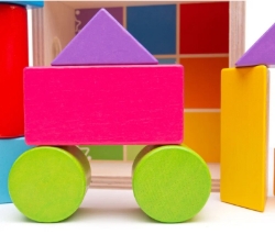 Picture of Eerste Houten Blokkenset Kleurig - Bigjigs - vanaf 1 jaar