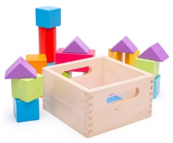 Picture of Eerste Houten Blokkenset Kleurig - Bigjigs - vanaf 1 jaar