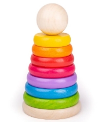 Image de Houten Stapeltoren Regenboog - Bigjigs - 12mnd+