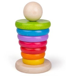 Image de Houten Stapeltoren Regenboog - Bigjigs - 12mnd+