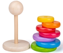 Image de Houten Stapeltoren Regenboog - Bigjigs - 12mnd+