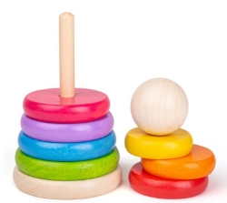 Image de Houten Stapeltoren Regenboog - Bigjigs - 12mnd+
