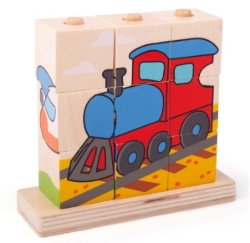 Picture of Stapelpuzzel/Blokkenpuzzel Transport- Bigjigs - Vanaf 1 jaar