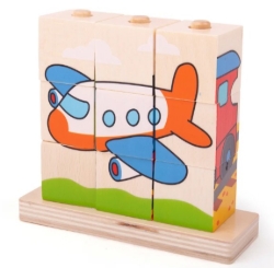 Picture of Stapelpuzzel/Blokkenpuzzel Transport- Bigjigs - Vanaf 1 jaar