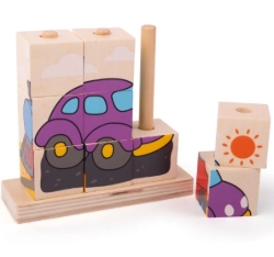 Picture of Stapelpuzzel/Blokkenpuzzel Transport- Bigjigs - Vanaf 1 jaar