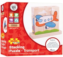 Picture of Stapelpuzzel/Blokkenpuzzel Transport- Bigjigs - Vanaf 1 jaar