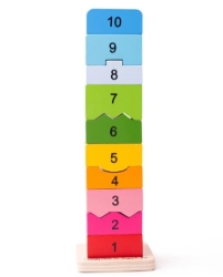 Image de Houten stapeltoren Kleur en Nummer - Bigjigs - Vanaf 3 jaar