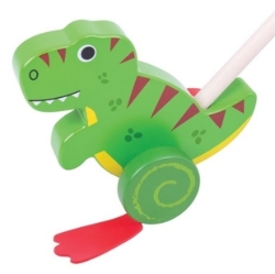 Bild von Duwstok-Loopstok Flappende T-Rex Dino - Bigjigs - Vanaf 1 jaar