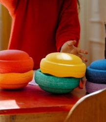 Afbeeldingen van Stapelstein Original set van 6 Rainbow Classic Mini - Creatief Spel & Beweging - 1jr+