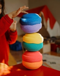 Afbeeldingen van Stapelstein Original set van 6 Rainbow Classic Mini - Creatief Spel & Beweging - 1jr+