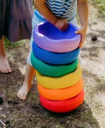 Afbeeldingen van Stapelstein Original set van 6 Rainbow Classic - Creatief Spel & Beweging - 1jr+