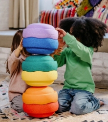Afbeeldingen van Stapelstein Original set van 6 Rainbow Classic - Creatief Spel & Beweging - 1jr+