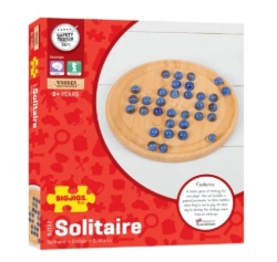 Bild von Bigjigs Houten Solitaire – Klassiek Bordspel met Glazen Kralen – 3jr+