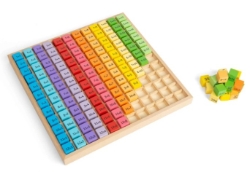 Afbeeldingen van Bigjigs Rekenspel Tafels Leren – Rekenspel in houten tray – 3+ Jaar