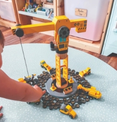 Bild von Bigjigs Rail Hijskraan & Bouwvoertuigen – Houten Treinbaan – 3 jaar+