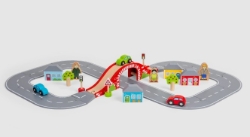 Afbeeldingen van Bigjigs Houten Autoweg Startset – 36-delig, Auto’s & Viaduct – Vanaf 3 Jaar