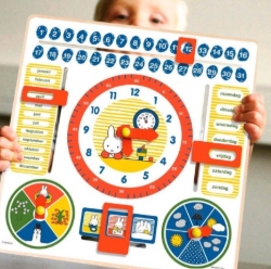 Bild von Bambolino Toys Nijntje Kalenderklok en Jaargetijden – Houten Leerklok 3+ Jaar