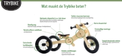 Picture of Trybike Wood 4-in-1 Houten Loopfiets – Bruin – Vanaf 1 Jaar