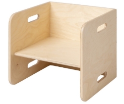 Van Dijk Toys Kubusstoel – Naturel Hout  – 1 tot 8 jaar