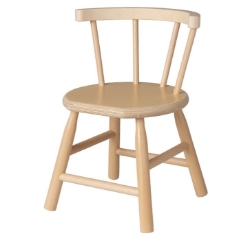 Van Dijk Toys Kinderstoel – Naturel met gebogen leuning – Beuken- en Berkenhout