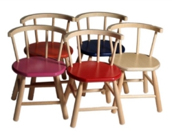 Van Dijk Toys Kinderstoel – Naturel met gebogen leuning – Beuken- en Berkenhout