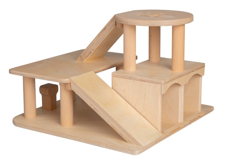 Van Dijk Toys Houten Garage met Helikopterdek – Naturel – 2jr+