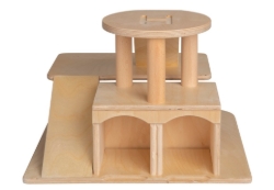 Van Dijk Toys Houten Garage met Helikopterdek – Naturel – 2jr+