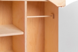 Van Dijk Toys Poppenkledingkast – Naturel met Wit Hout – 3+ jaar