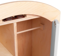 Van Dijk Toys Poppenkledingkast – Naturel met Wit Hout – 3+ jaar