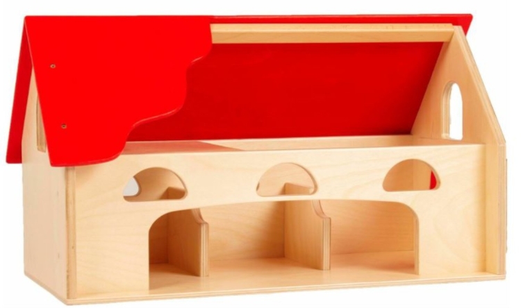 Van Dijk Toys Speelboerderij – Houten Boerderij Naturel Rood- 2jr+