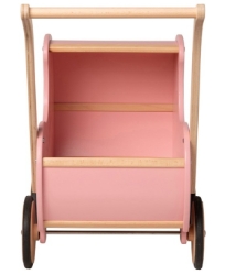 Van Dijk Toys Houten Poppenwagen – Vintage Roze/Rosé - Vanaf 18mnd