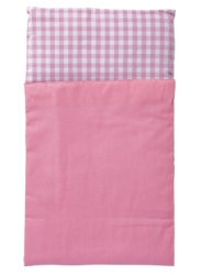 Van Dijk Toys Dekje/Dekbedje voor Poppenwagen – Roze Geruit