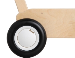 Van Dijk Toys Luxe Houten Loopwagen – Blokkenwagen - Naturel/Wit – Vanaf 1 jaar