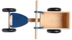 Van Dijk Toys Houten Bakfiets Naturel/Blauw – Vierwieler Kinderloopfiets – Vanaf 1 jaar