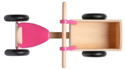 Van Dijk Toys Houten Bakfiets Naturel/Roze – Vierwieler Kinderloopfiets – Vanaf 1 jaar