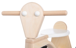 Van Dijk Toys Loopfiets Naturel/Wit - Houten 4-wieler kinderfiets - Vanaf 1 jaar