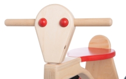 Van Dijk Toys Loopfiets Naturel/Rood - Houten 4-wieler kinderfiets - Vanaf 1 jaar