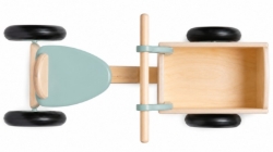 Van Dijk Toys Houten Bakfiets Vintage Naturel/Blauw-Groen – Vierwieler Kinderloopfiets – Vanaf 1 jaar