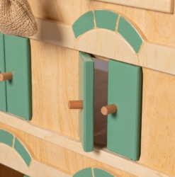 Van Dijk Toys Houten Pakhuis - Naturel/Vintage Groen – Vanaf 2 jaar