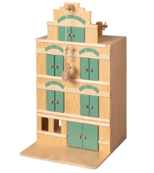 Van Dijk Toys Houten Pakhuis - Naturel/Vintage Groen – Vanaf 2 jaar