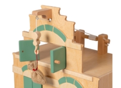 Van Dijk Toys Houten Pakhuis - Naturel/Vintage Groen – Vanaf 2 jaar